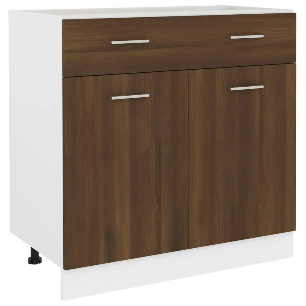 Drawer Bottom Cabinet Brown Oak 80x46x81.5 cm Engineered Wood 815581