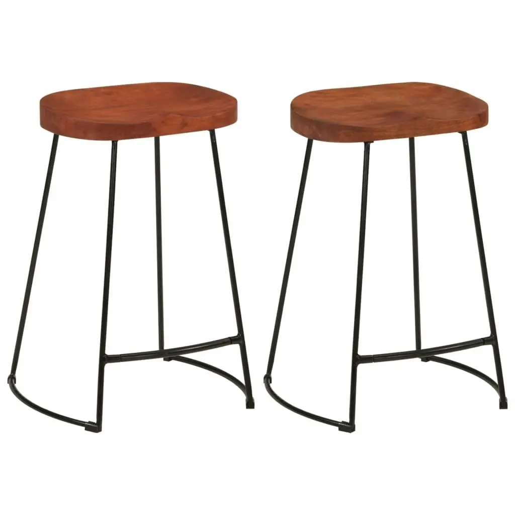 Gavin Bar Stools 2 pcs 45x40x63 cm Solid Wood Mango 344915