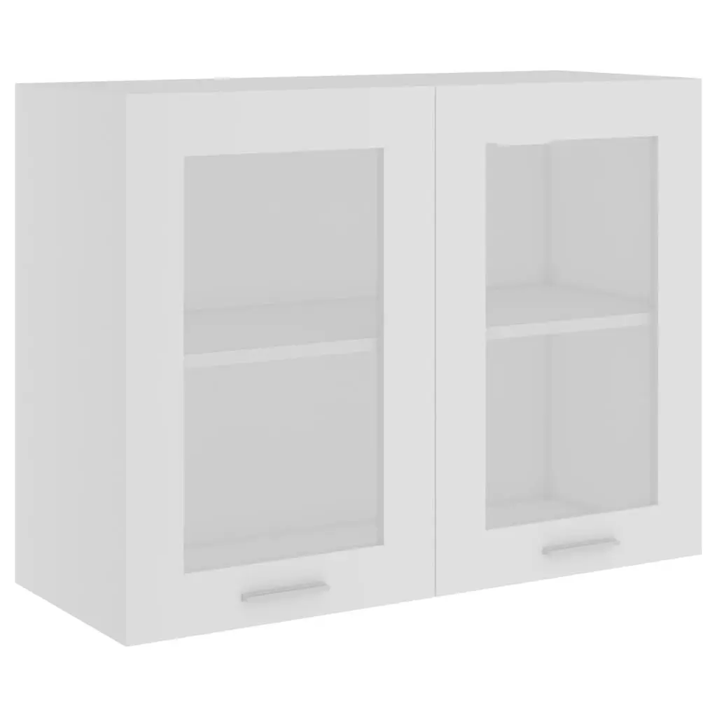 Hanging Glass Cabinet White 80x31x60 cm Engineered Wood 802529