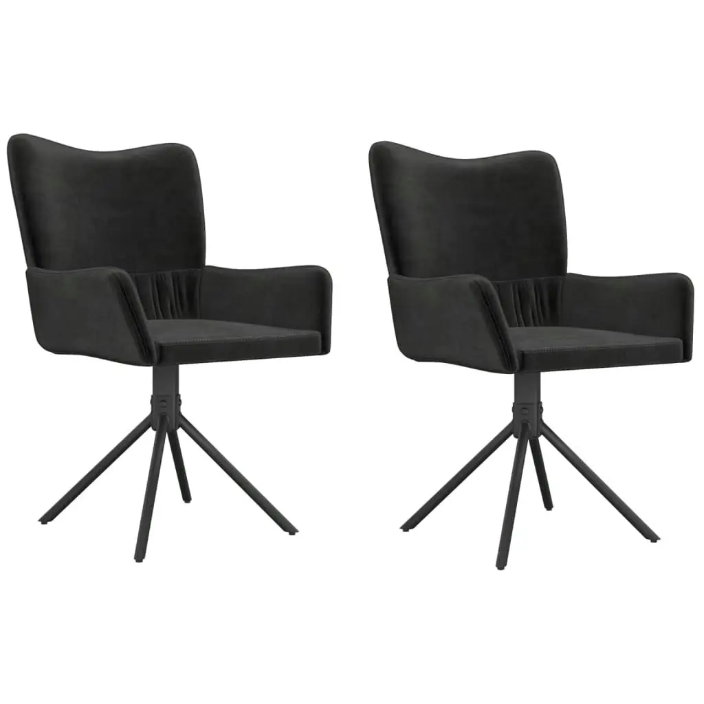 Swivel Dining Chairs 2 pcs Black Velvet 344815