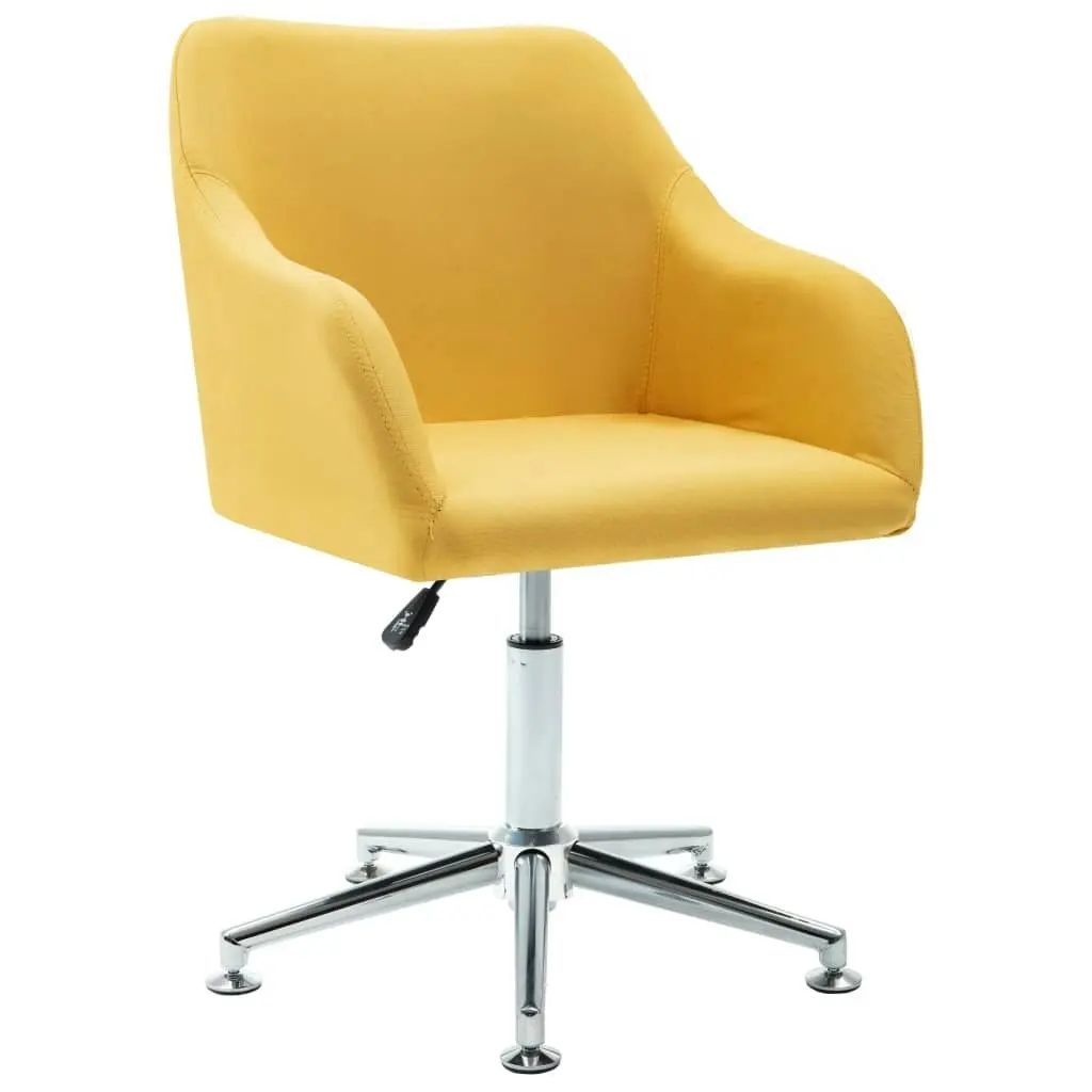 Swivel Dining Chair Yellow Fabric 323038