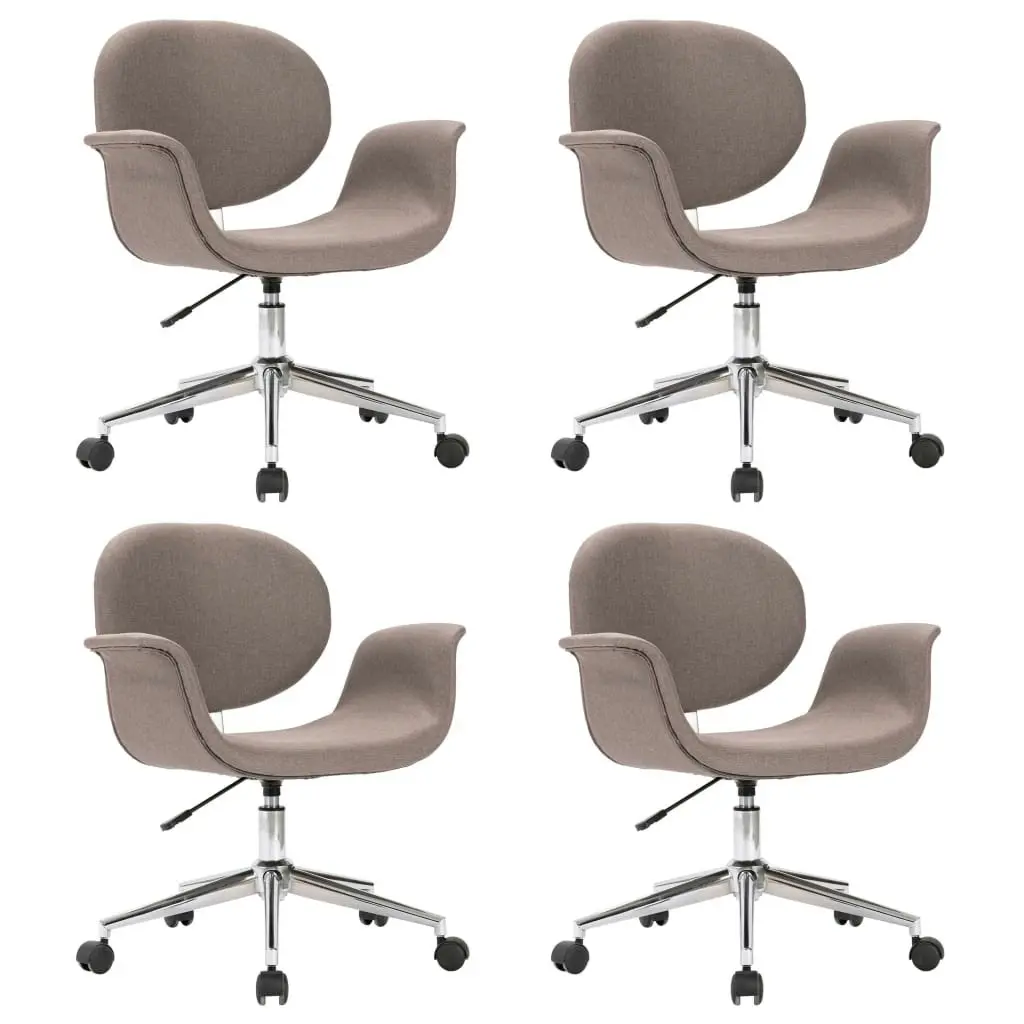 Swivel Dining Chairs 4 pcs Taupe Fabric 3054870