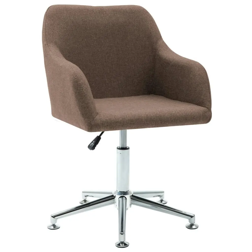 Swivel Dining Chair Brown Fabric 283472