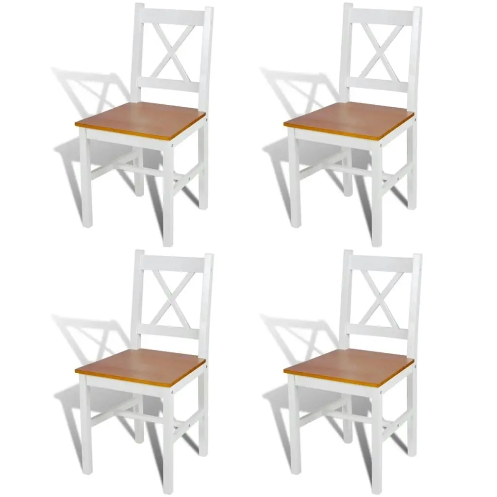 Dining Chairs 4 pcs White Pinewood 241513