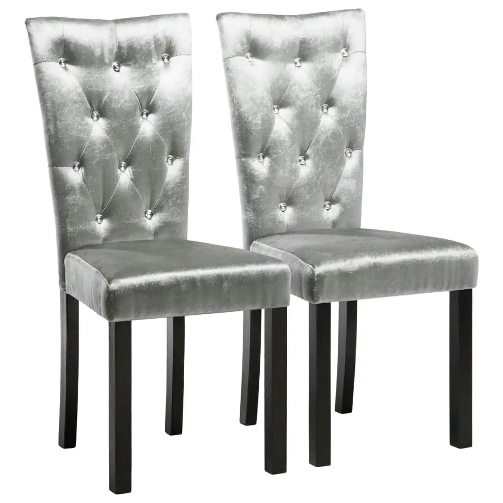 Dining Chairs 2 pcs Silver Velvet 246488