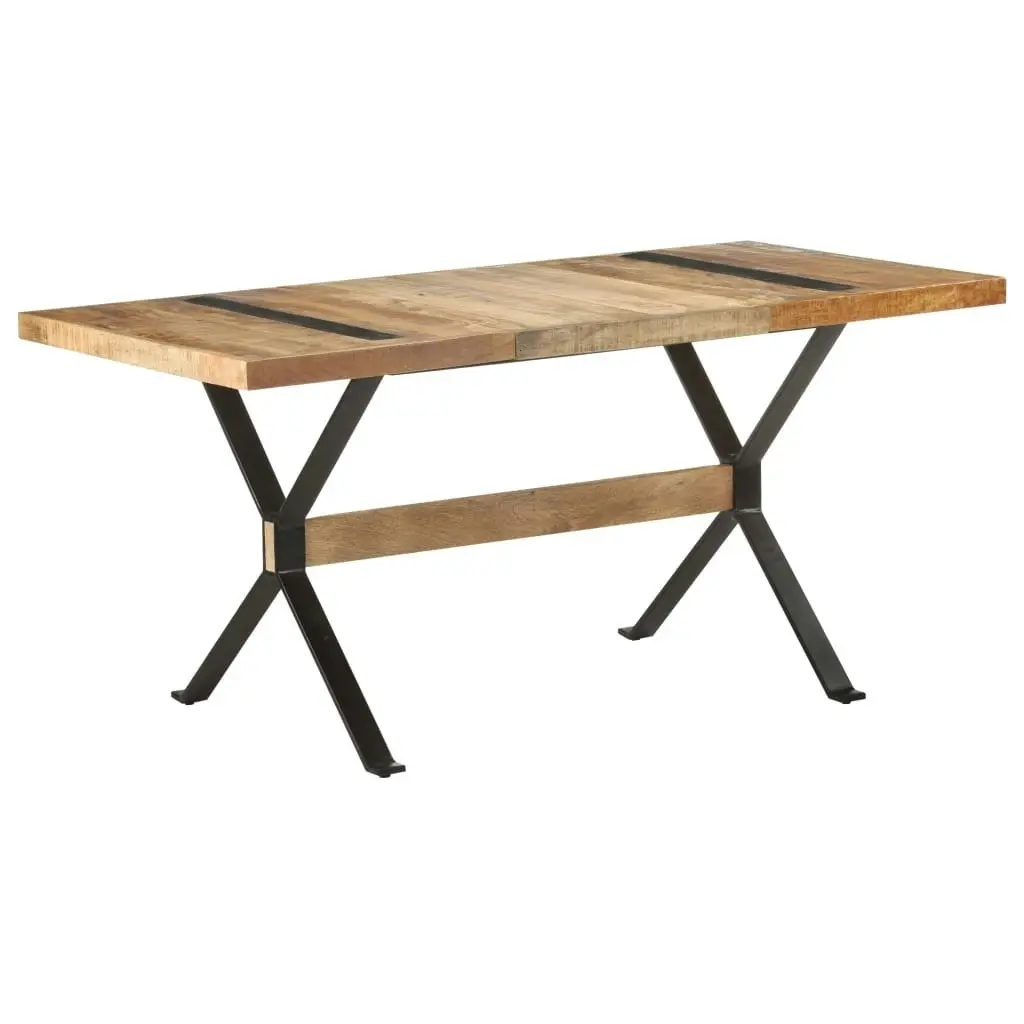 Dining Table 160x80x76 cm Rough Mango Wood 321608