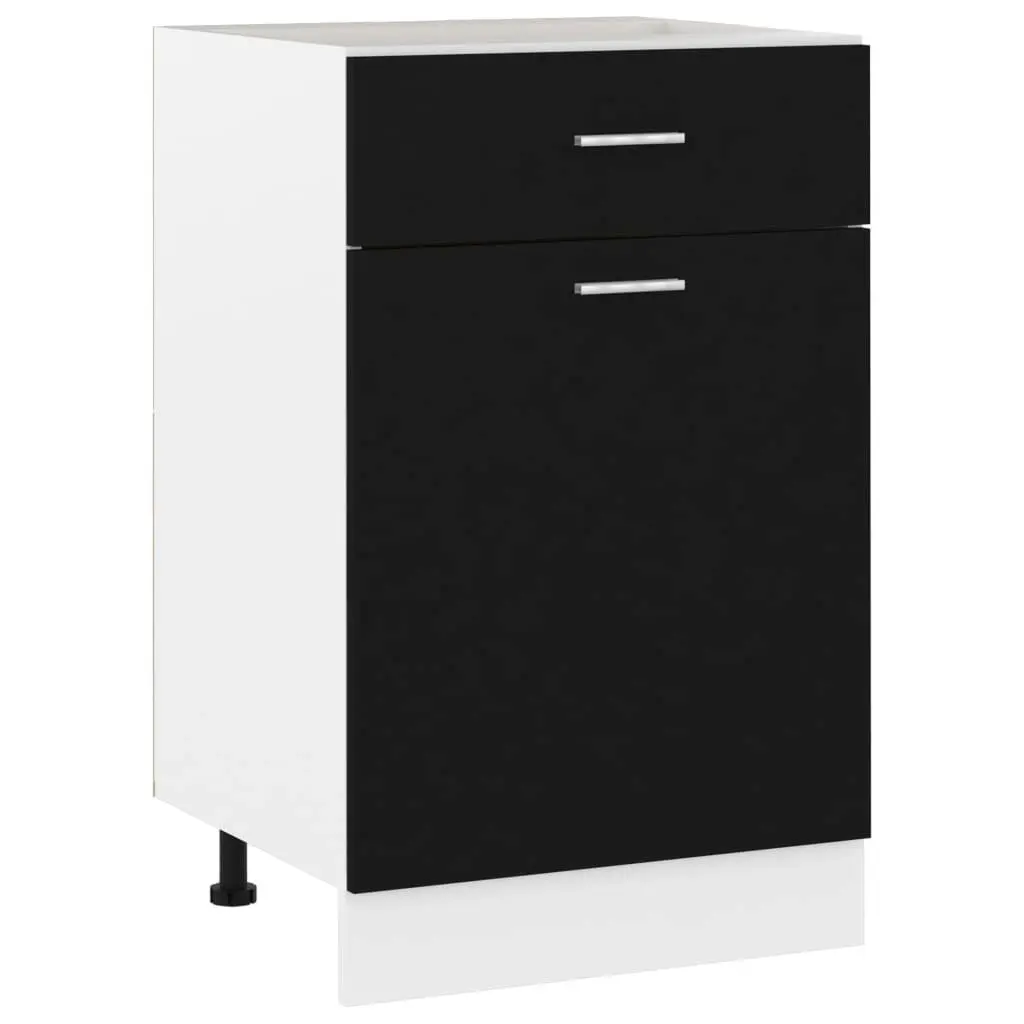 Drawer Bottom Cabinet Black 50x46x81.5 cm Engineered Wood 801221