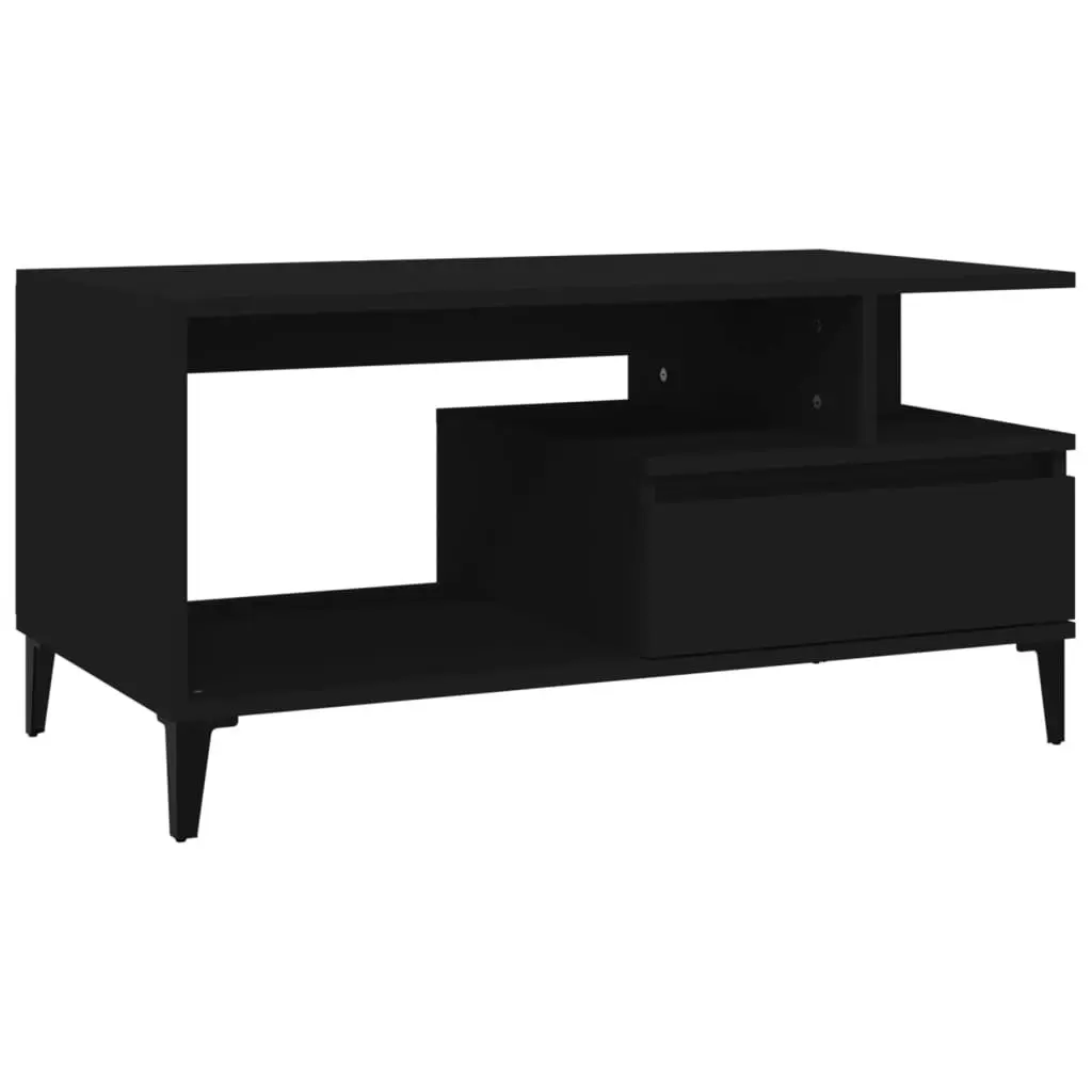 Coffee Table  Black 90x49x45 cm Engineered Wood 819621