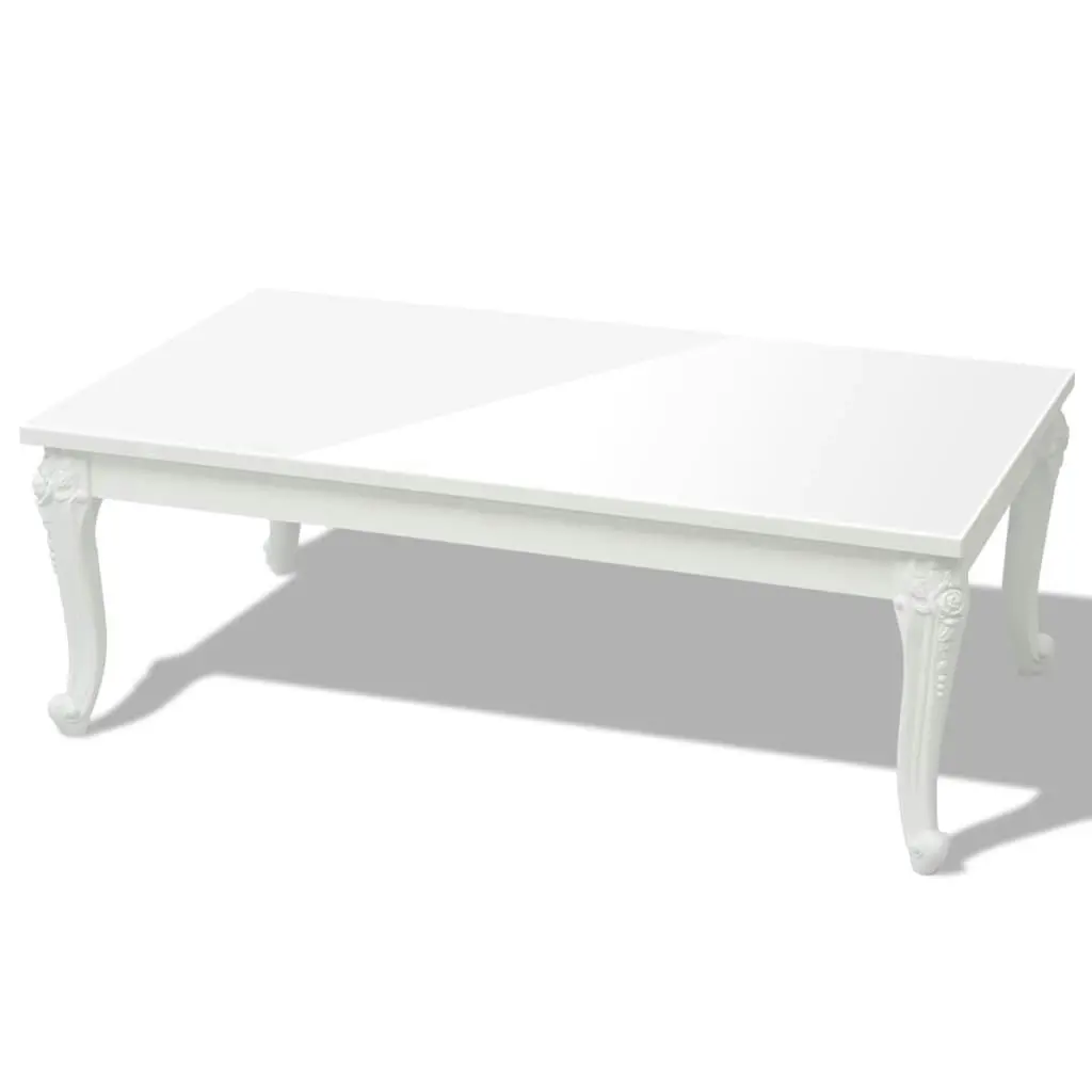 Coffee Table 115x65x42 cm High Gloss White 243381