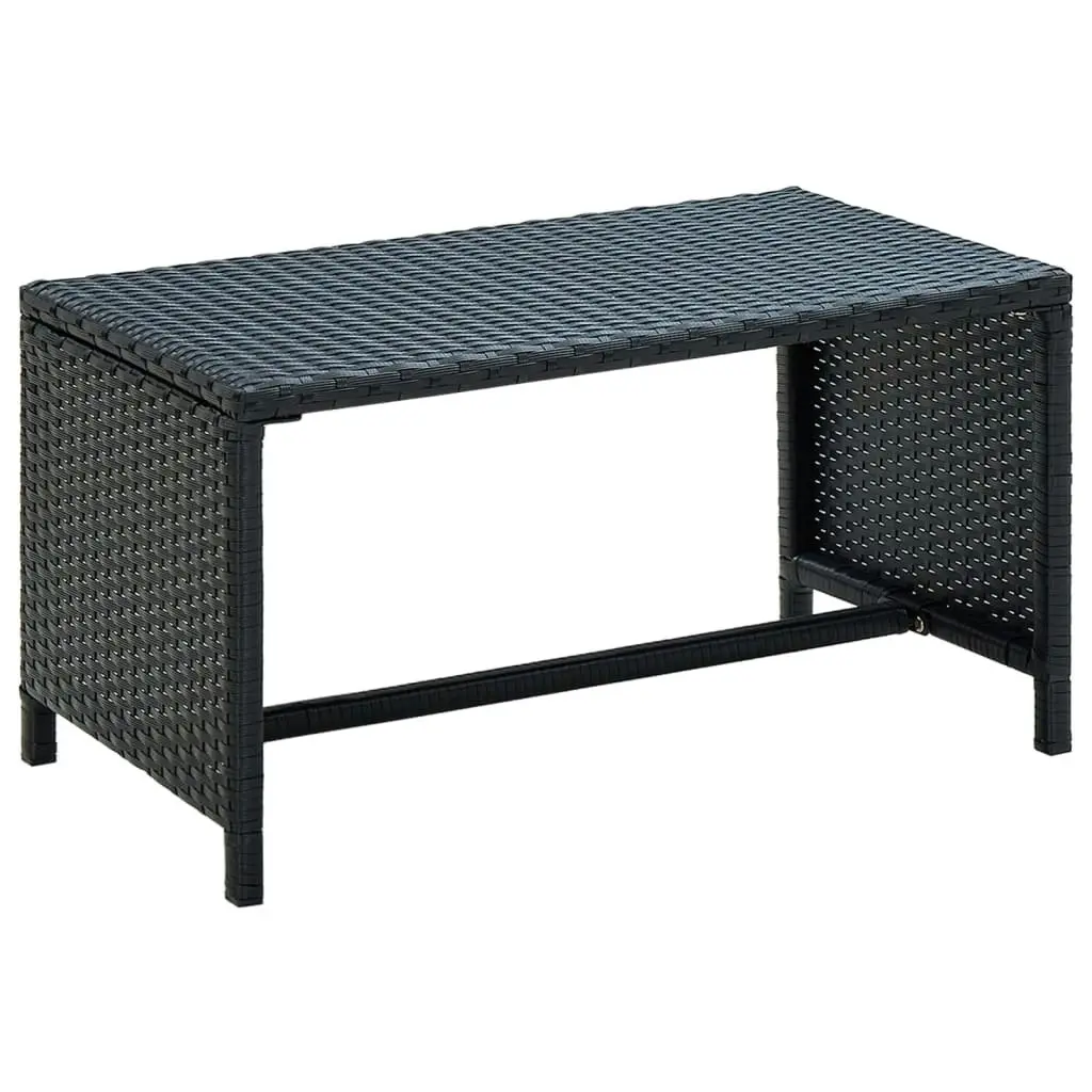 Coffee Table Black 70x40x38 cm Poly Rattan 46392