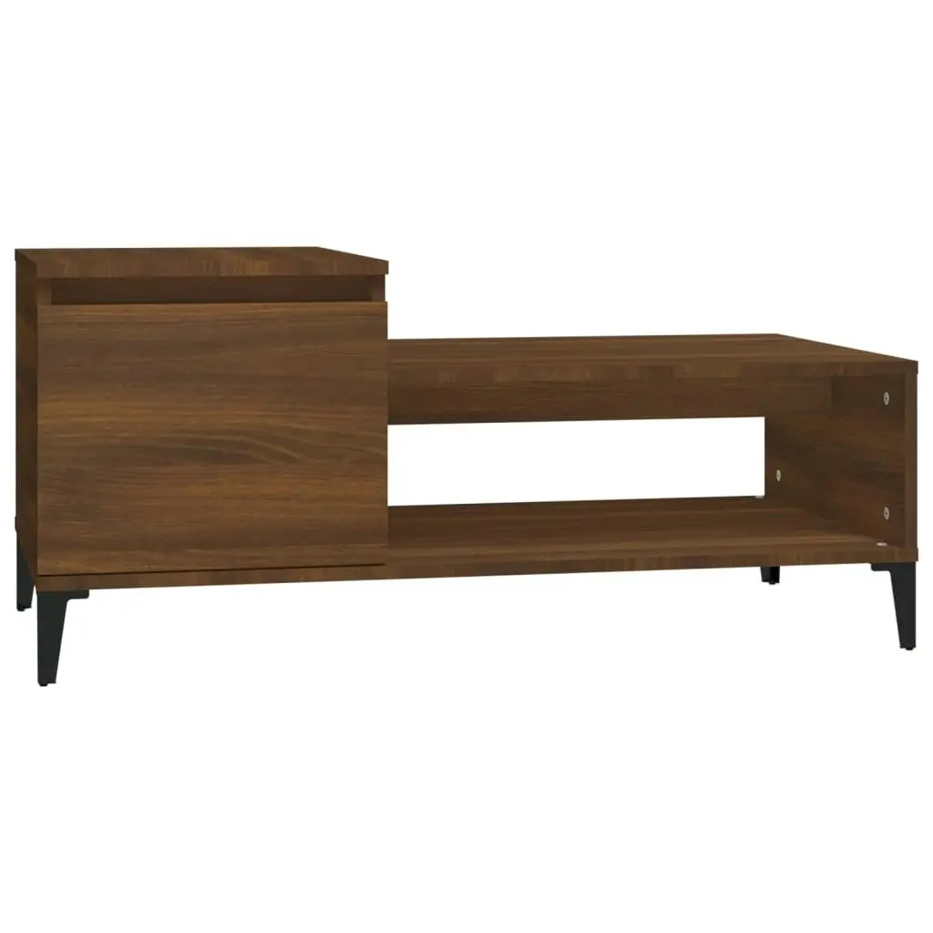 Coffee Table Brown Oak 100x50x45 cm Engineered Wood 821139