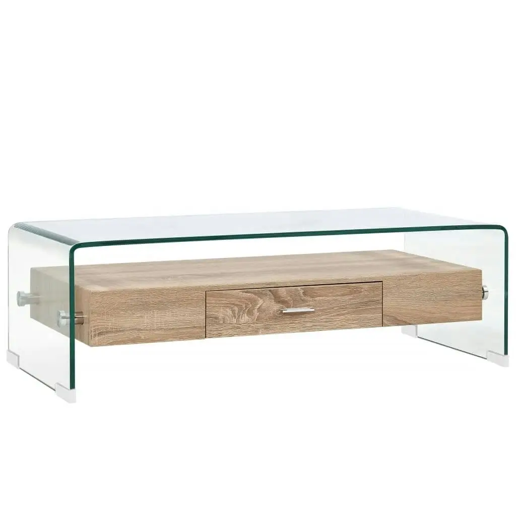 Coffee Table Clear 98x45x31 cm Tempered Glass 284747