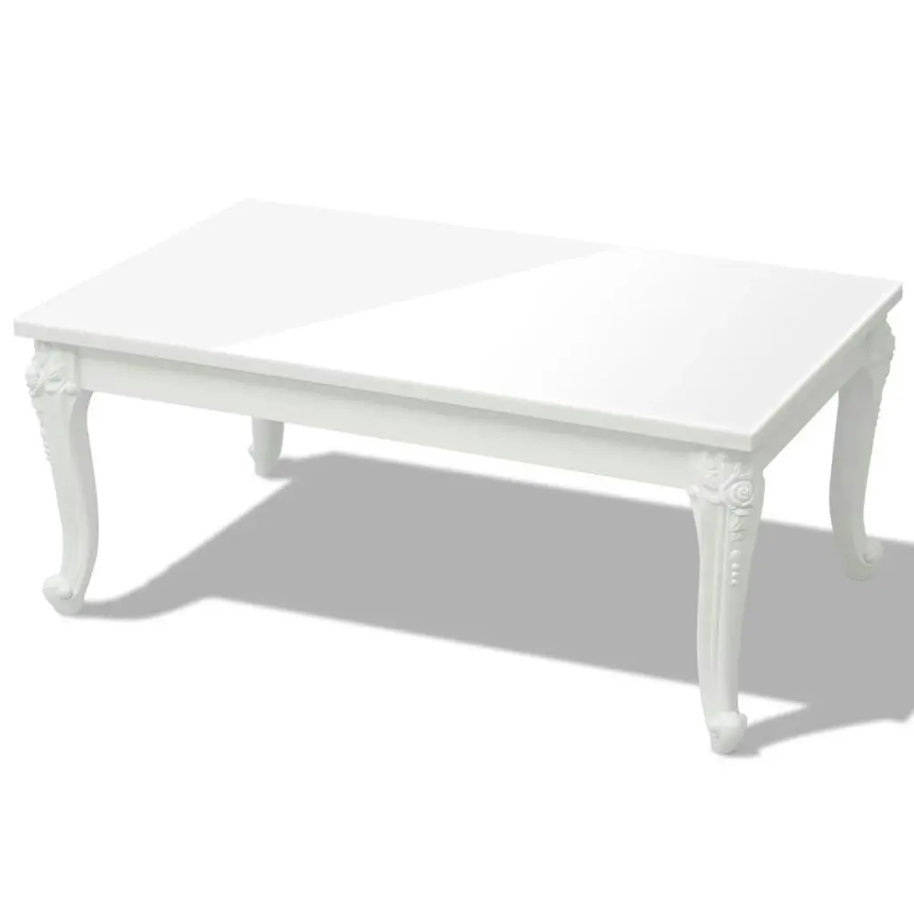 Coffee Table 100x60x42 cm High Gloss White 243380