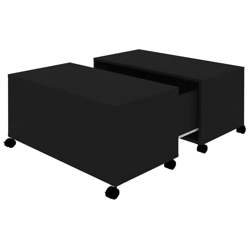 Coffee Table Black 75x75x38 cm Engineered Wood 806868