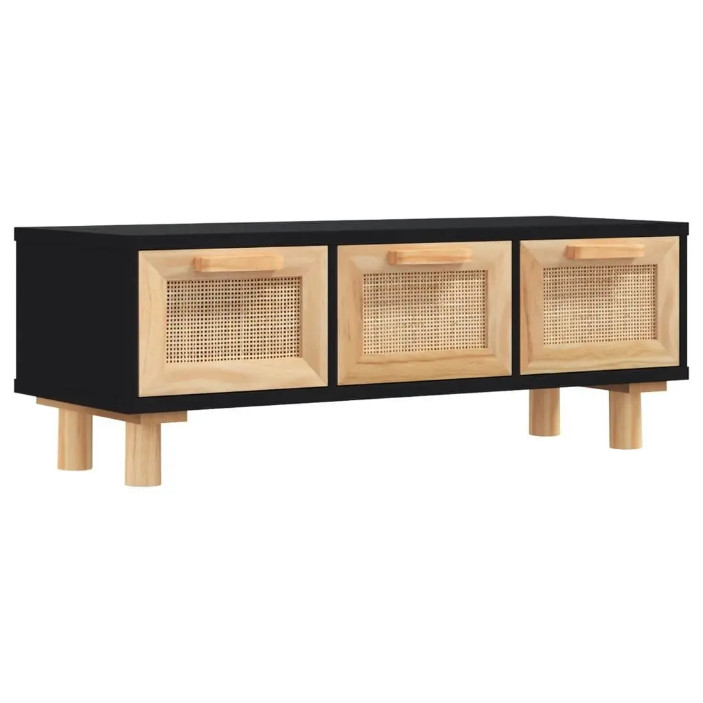 Coffee Table Black 80x40x30 cm Engineered Wood&Solid Wood Pine 345619