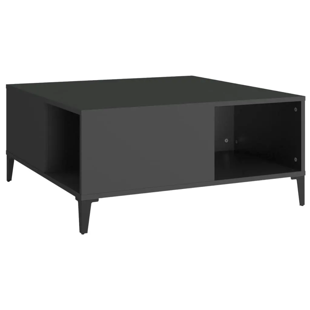 Coffee Table Black 80x80x36.5 cm Engineered Wood 821101