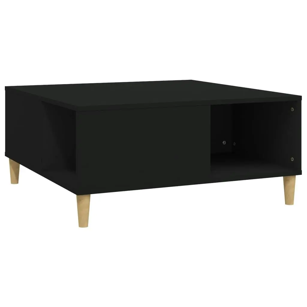 Coffee Table Black 80x80x36.5 cm Engineered Wood 821093