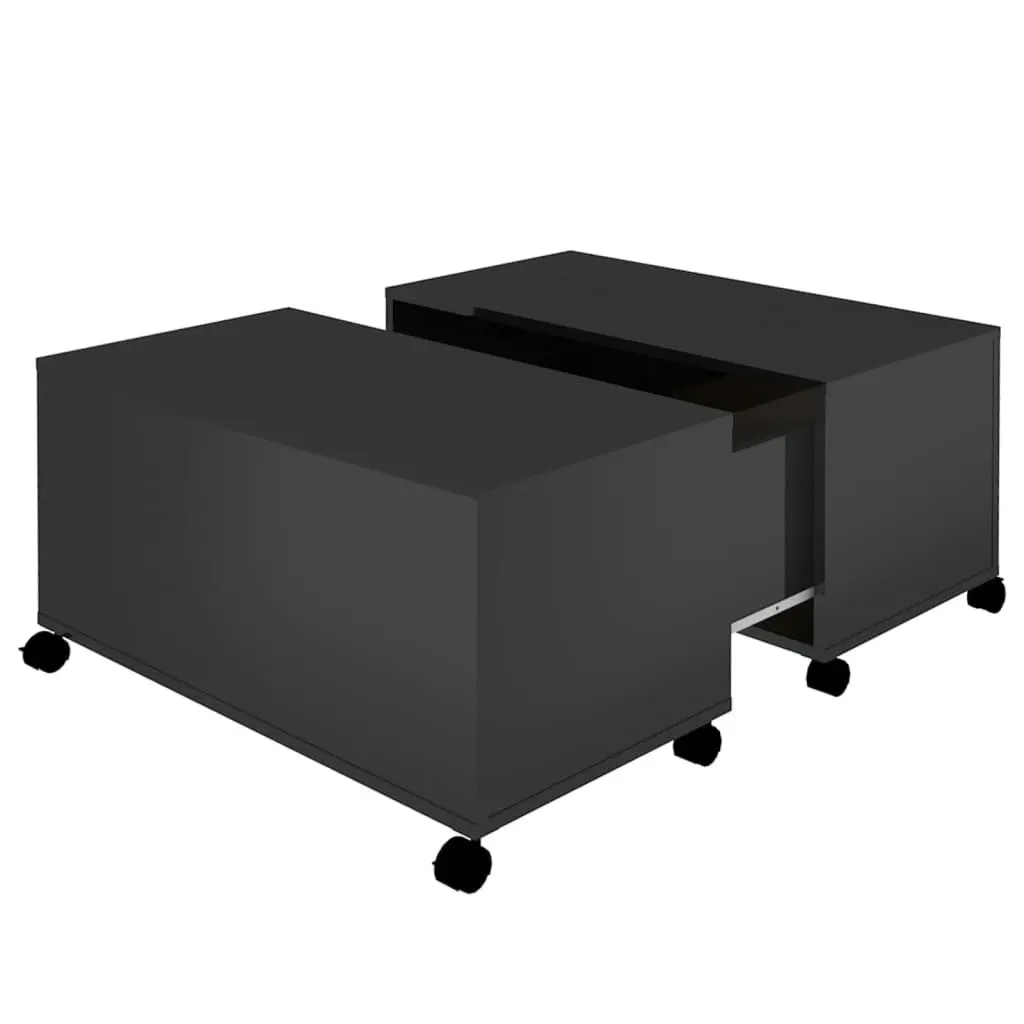 Coffee Table High Gloss Black 75x75x38 cm Engineered Wood 806874