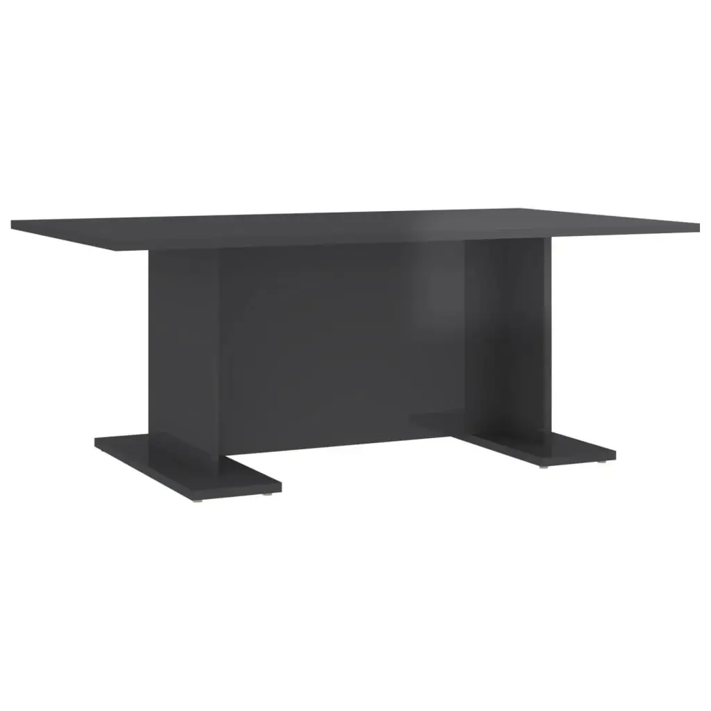 Coffee Table High Gloss Grey 103.5x60x40 cm Engineered Wood 806848