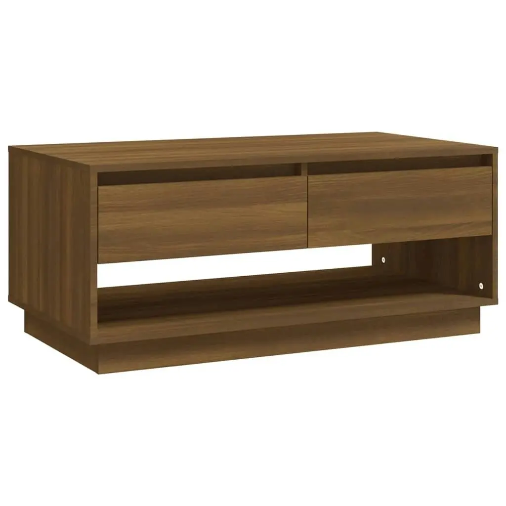 Coffee Table Brown Oak 102.5x55x44 cm Engineered Wood 812980