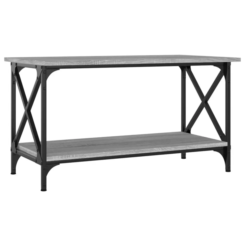 Coffee Table Grey Sonoma 80x45x45 cm Engineered Wood and Iron 823325