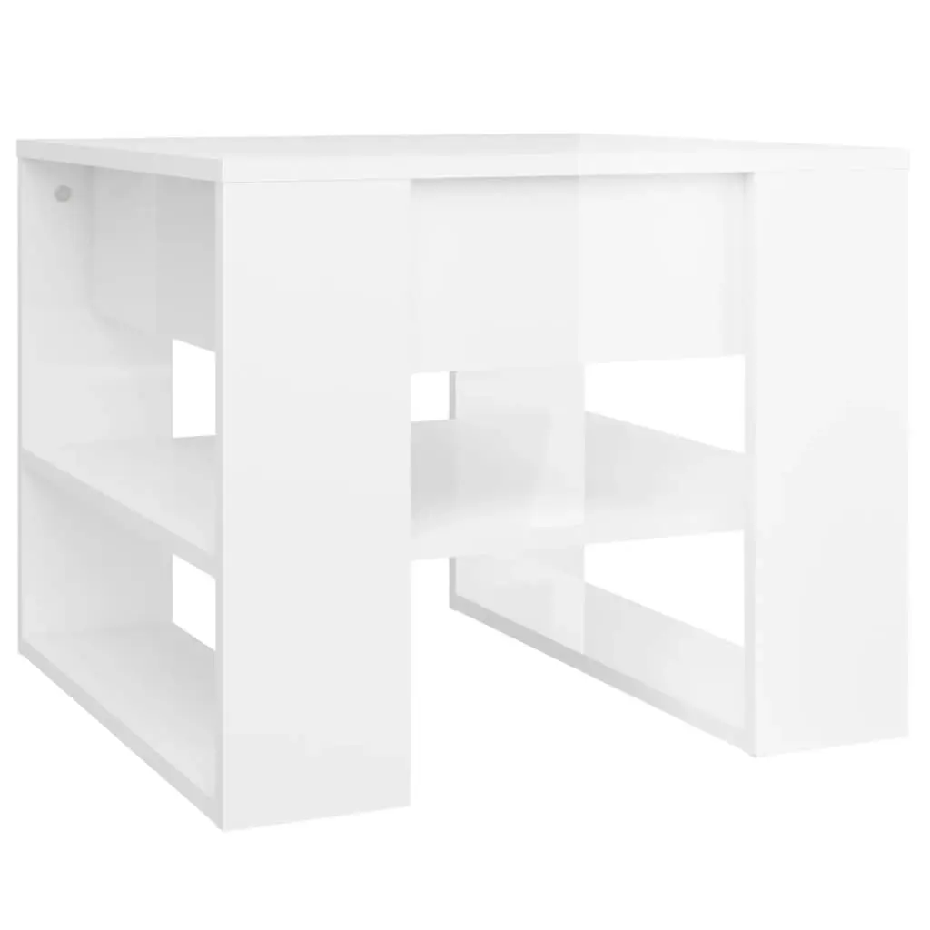 Coffee Table High Gloss White 55.5x55x45 cm Engineered Wood 810914