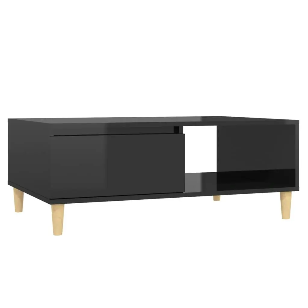 Coffee Table High Gloss Black 90x60x35 cm Engineered Wood 806002