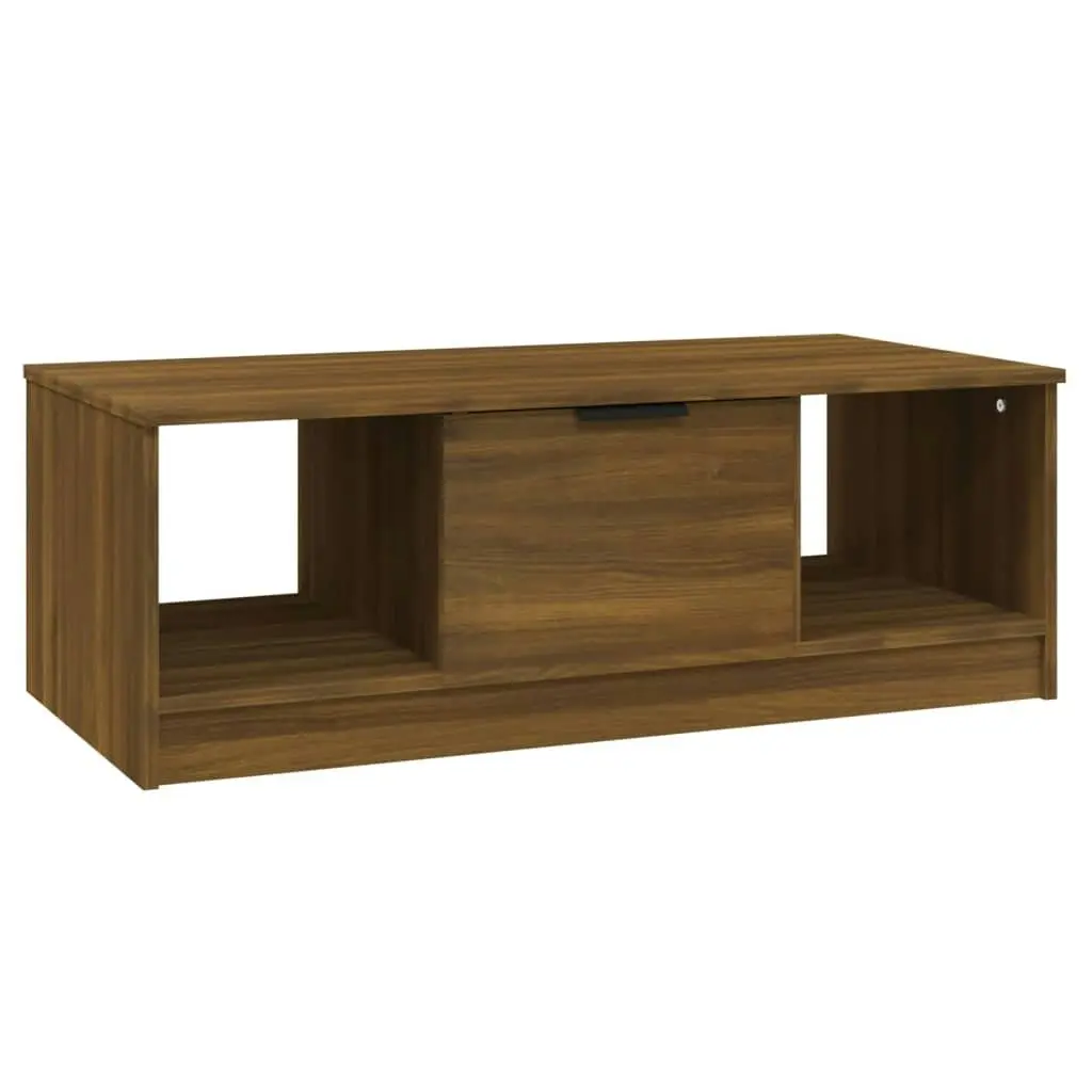 Coffee Table Brown Oak 102x50x36 cm Engineered Wood 817080