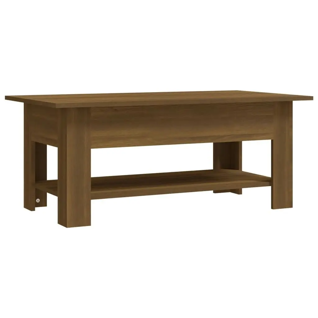 Coffee Table Brown Oak 102x55x42 cm Engineered Wood 813076