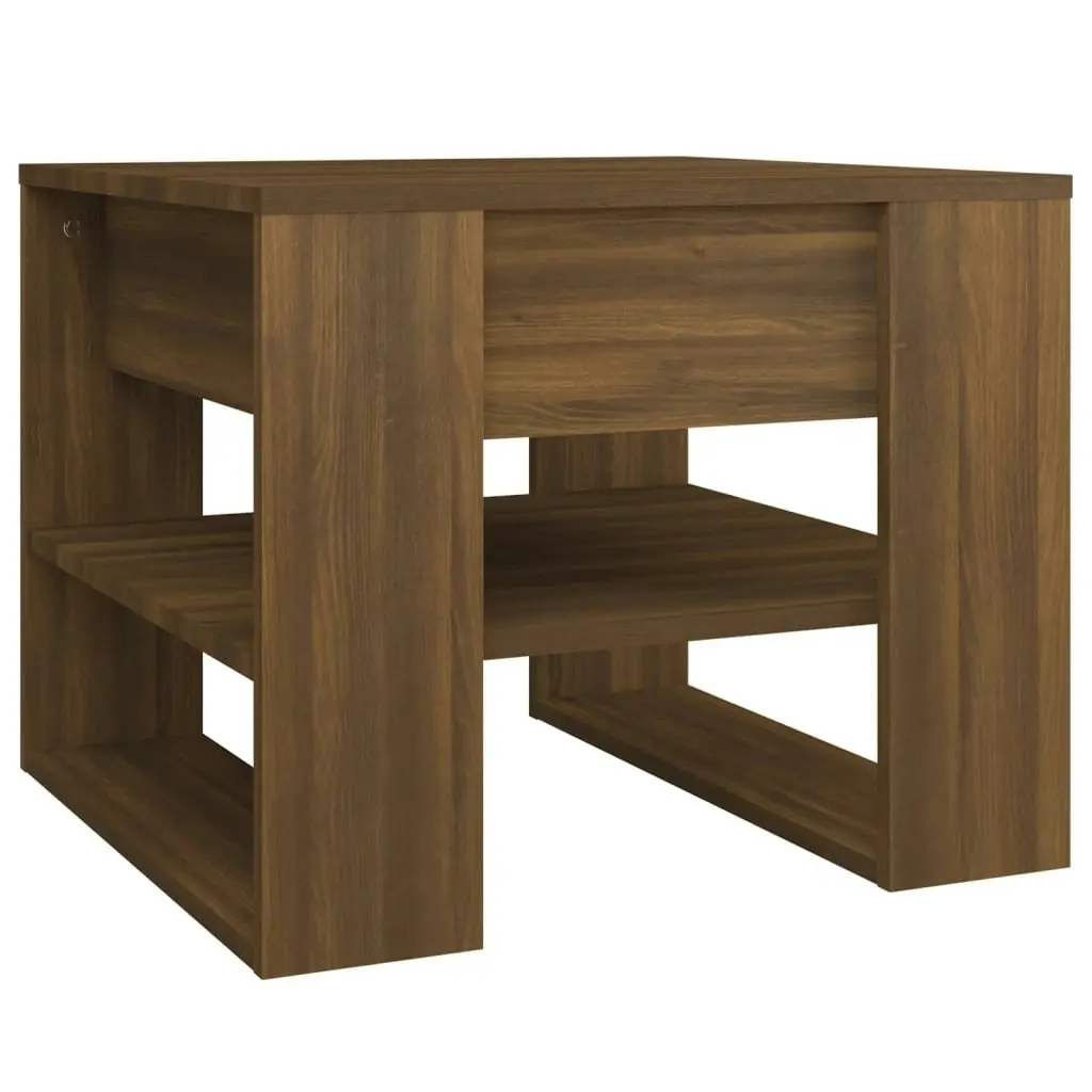 Coffee Table Brown Oak 55.5x55x45 cm Engineered Wood 816933