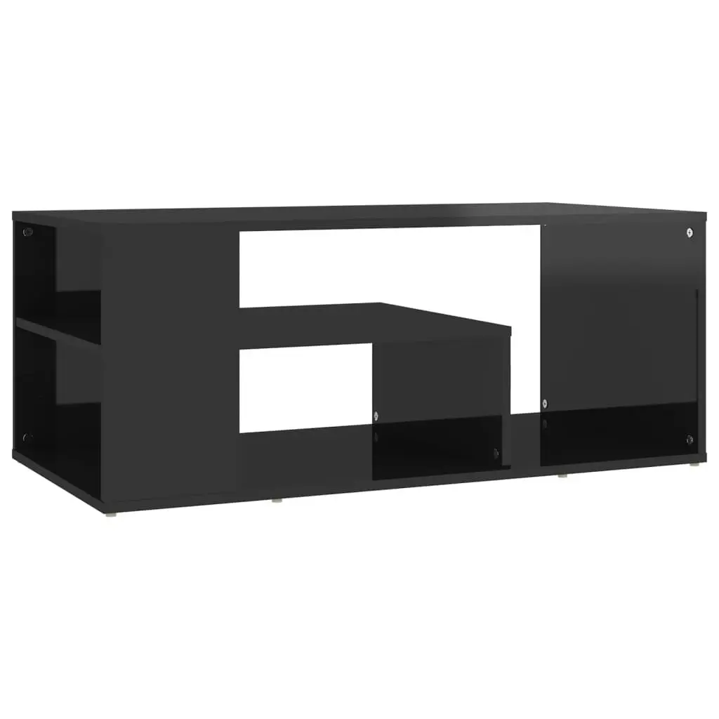 Coffee Table High Gloss Black 100x50x40 cm Engineered Wood 806928