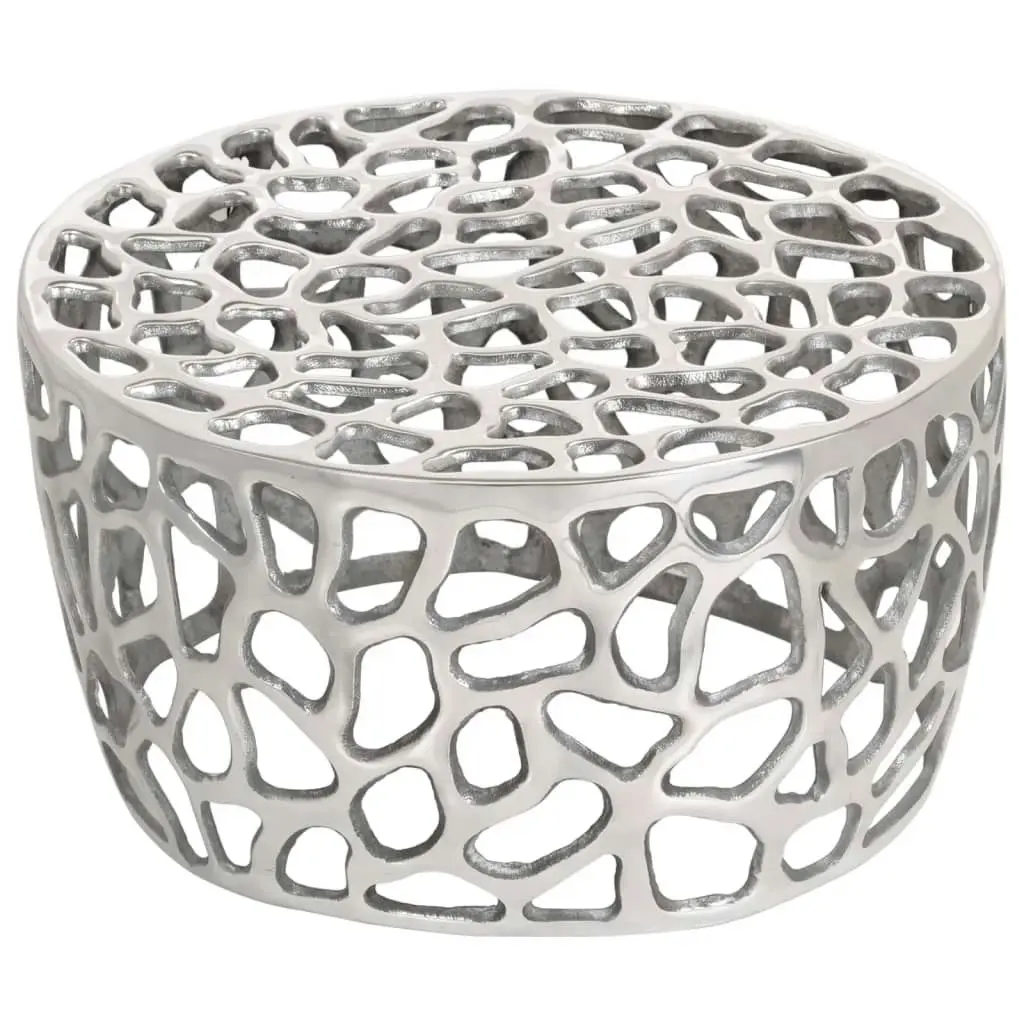 Coffee Table Silver Ø55x31 cm Aluminium 373376