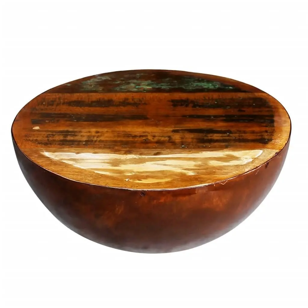 Coffee Table Bowl-shaped with Steel Base Solid Reclaimed Wood 241648