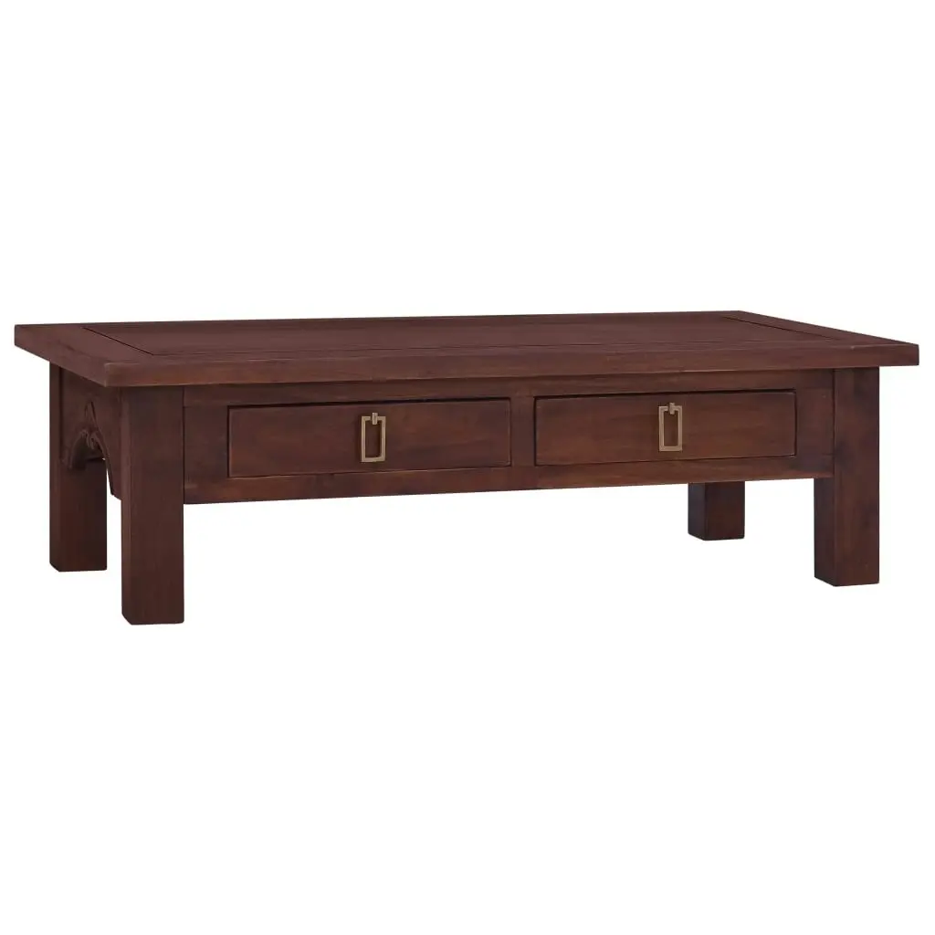 Coffee Table Classical Brown 100x50x30 cm Solid Mahogany Wood 288828