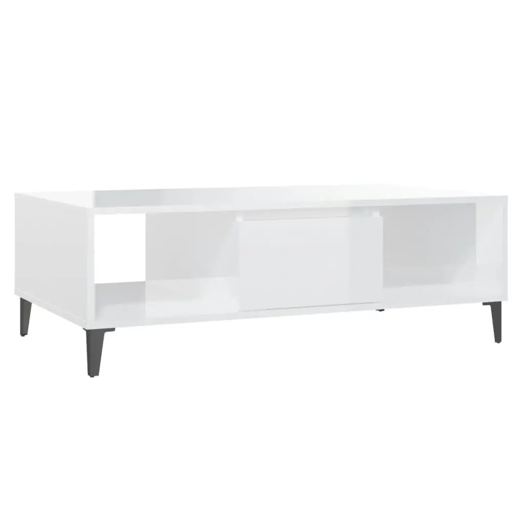 Coffee Table High Gloss White 103.5x60x35 cm Engineered Wood 806028