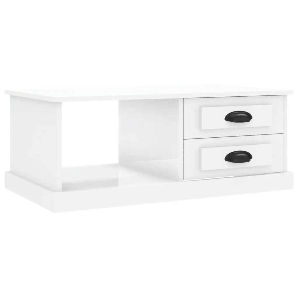 Coffee Table High Gloss White 90x50x35 cm Engineered Wood 816242