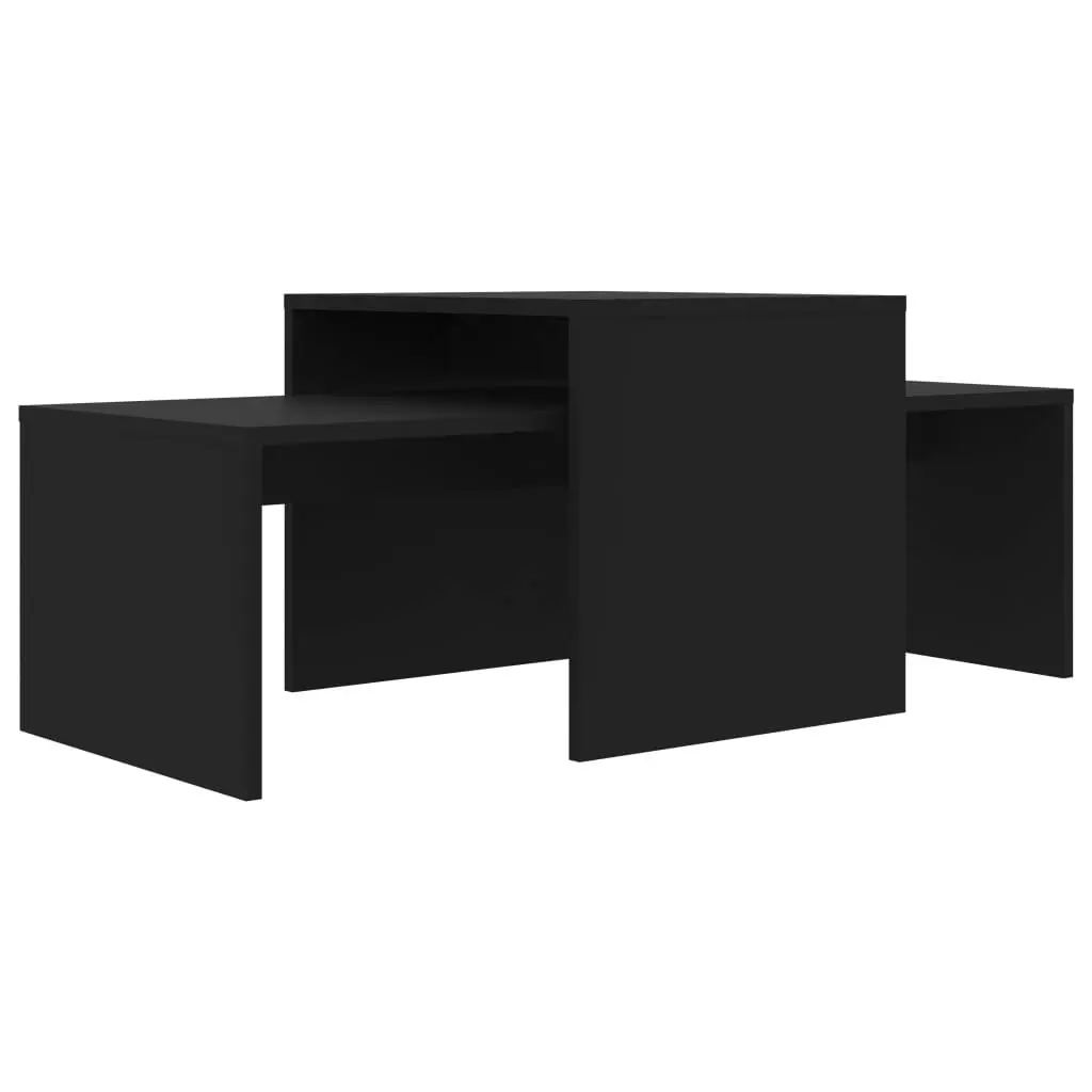 Coffee Table Set Black 100x48x40 cm Engineered Wood 802913