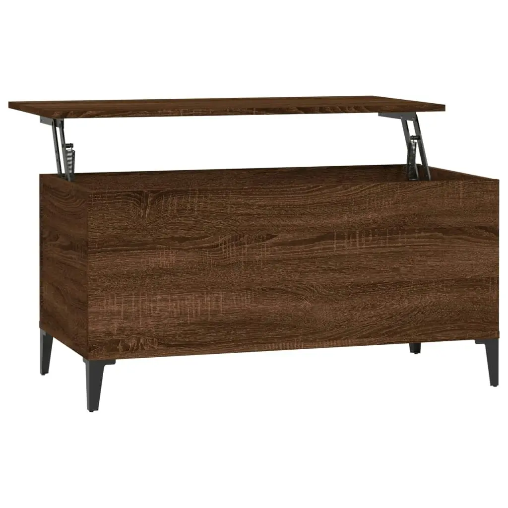 Coffee Table Brown Oak 90x44.5x45 cm Engineered Wood 819595