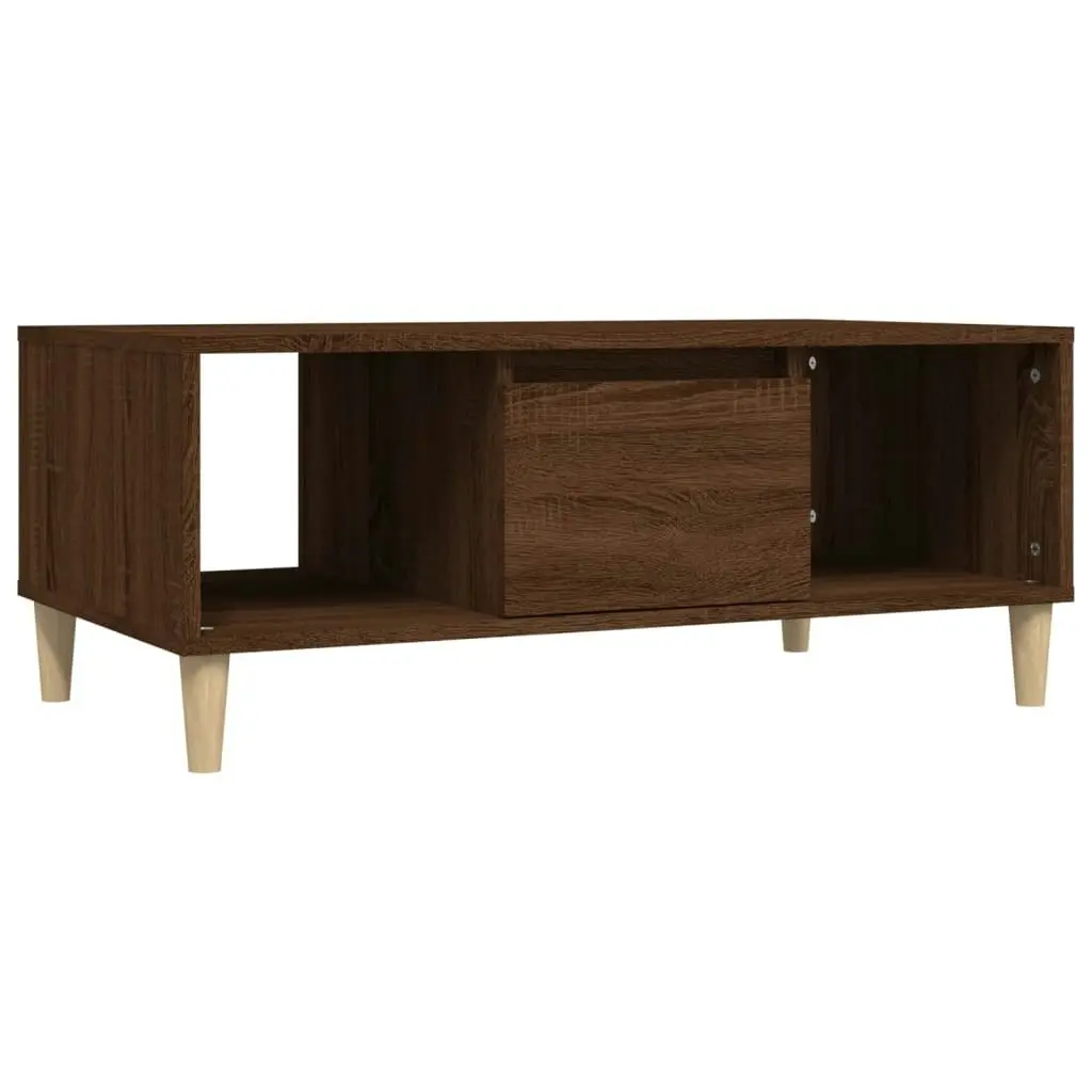 Coffee Table Brown Oak 90x50x36.5 cm Engineered Wood 821067