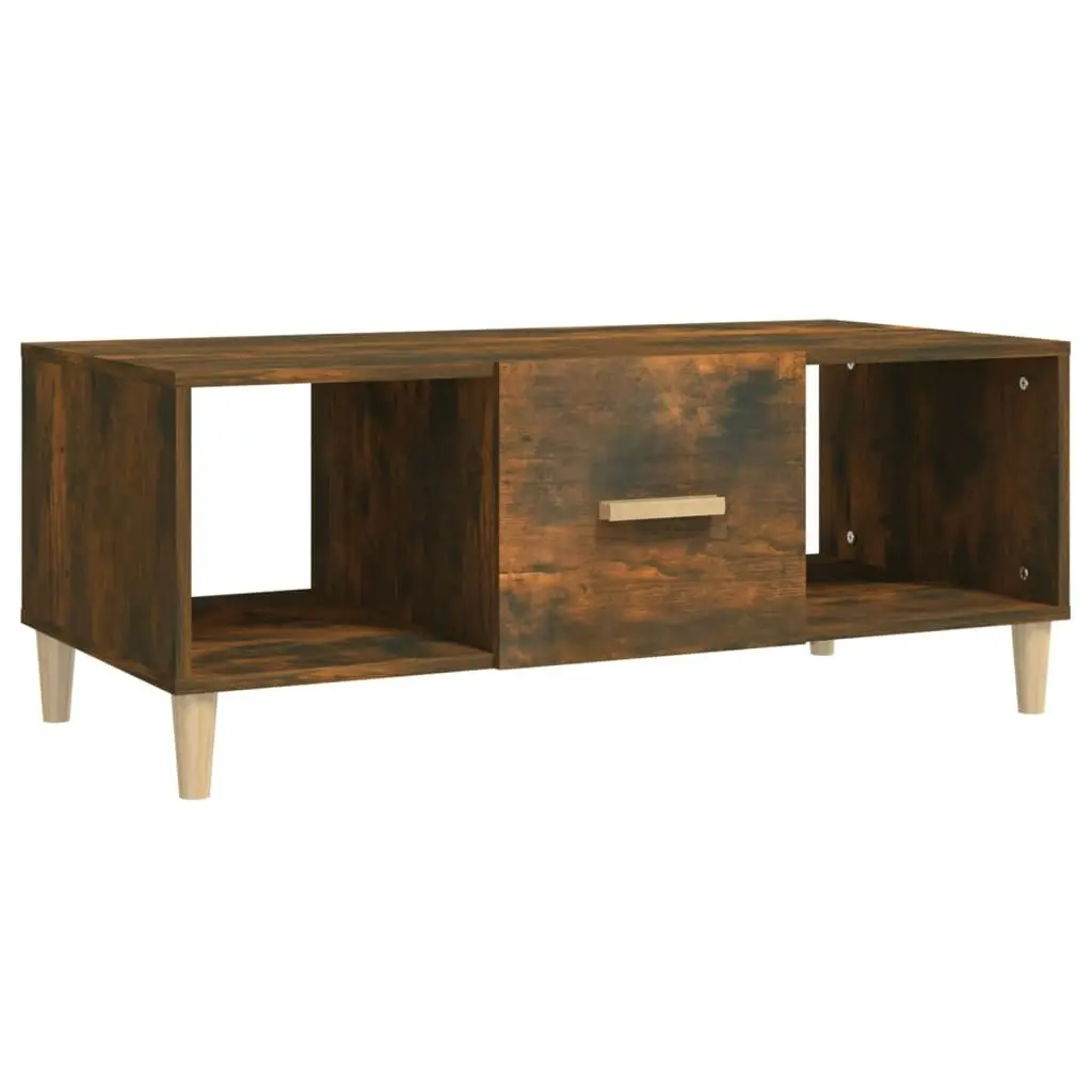 Coffee Table Smoked Oak 102x50x40 cm Engineered Wood 817525