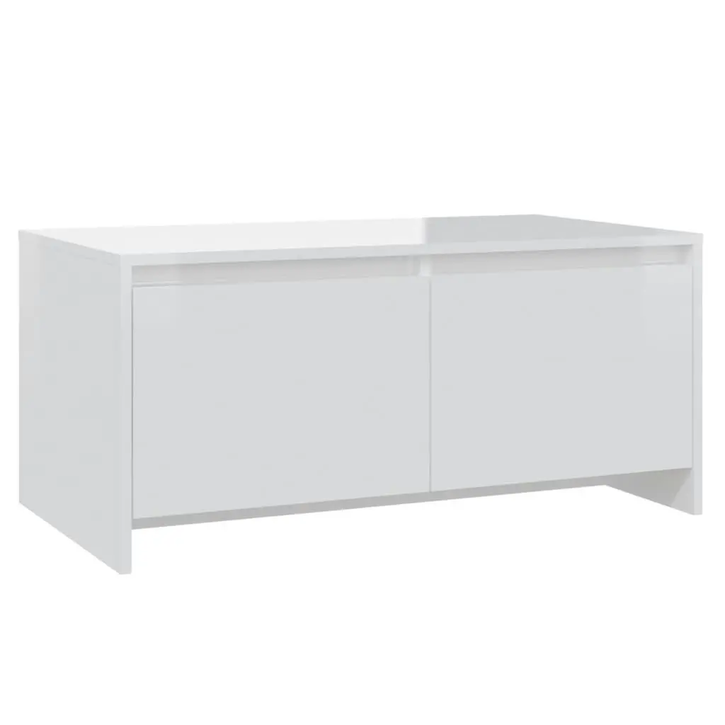 Coffee Table High Gloss White 90x50x41.5 cm Engineered Wood 809824