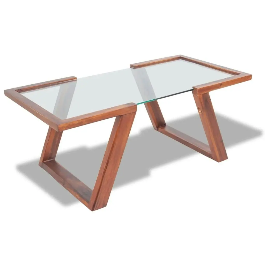 Coffee Table Solid Acacia Wood Brown 100x50x40 cm 243269