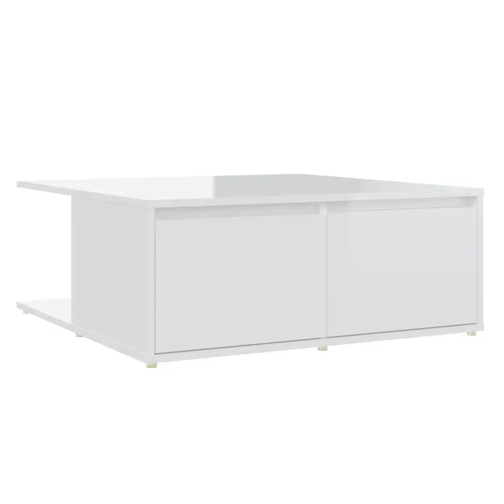 Coffee Table High Gloss White 80x80x31 cm Engineered Wood 806882