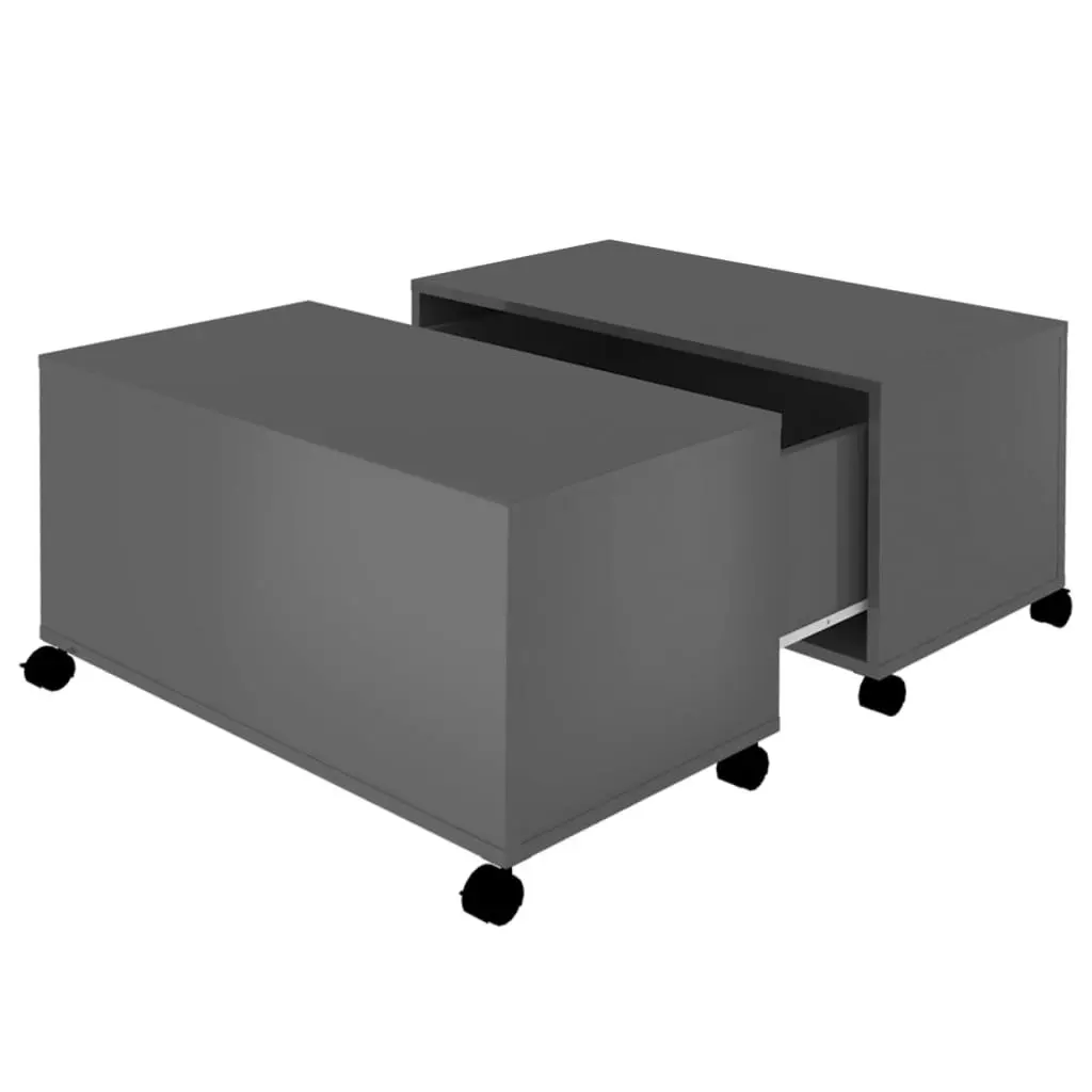 Coffee Table High Gloss Grey 75x75x38 cm Engineered Wood 806875