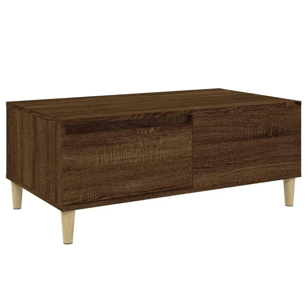 Coffee Table Brown Oak 90x50x36.5 cm Engineered Wood 821115