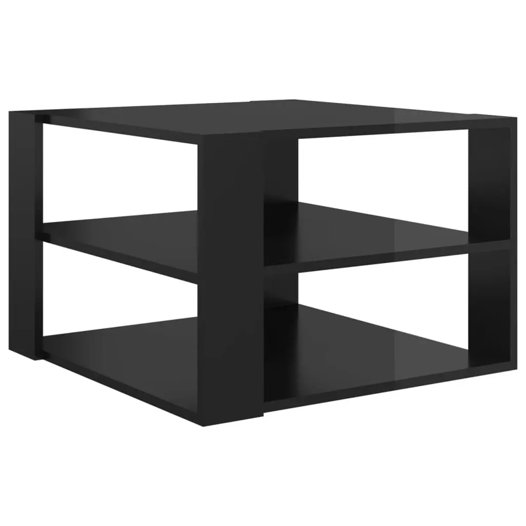 Coffee Table High Gloss Black 60x60x40 cm Engineered Wood 806326