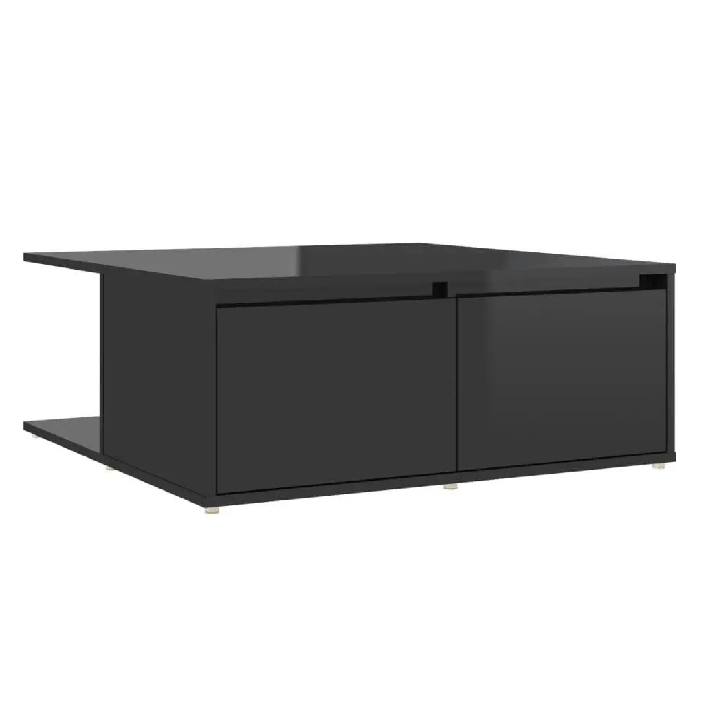 Coffee Table High Gloss Black 80x80x31 cm Engineered Wood 806883