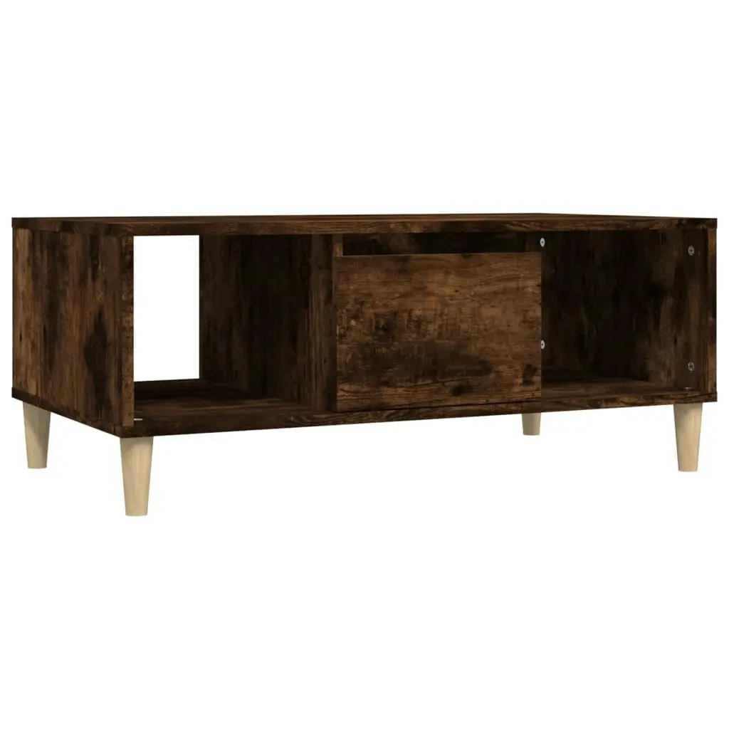 Coffee Table Smoked Oak 90x50x36.5 cm Engineered Wood 821065