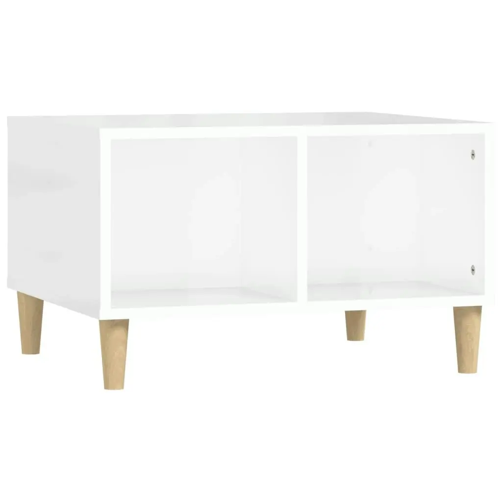 Coffee Table High Gloss White 60x50x36.5 cm Engineered Wood 821030