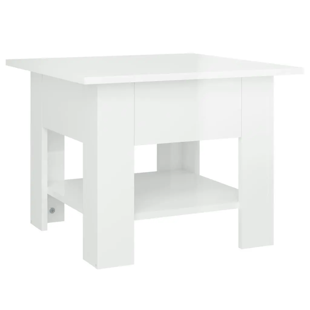 Coffee Table High Gloss White 55x55x42 cm Engineered Wood 810268